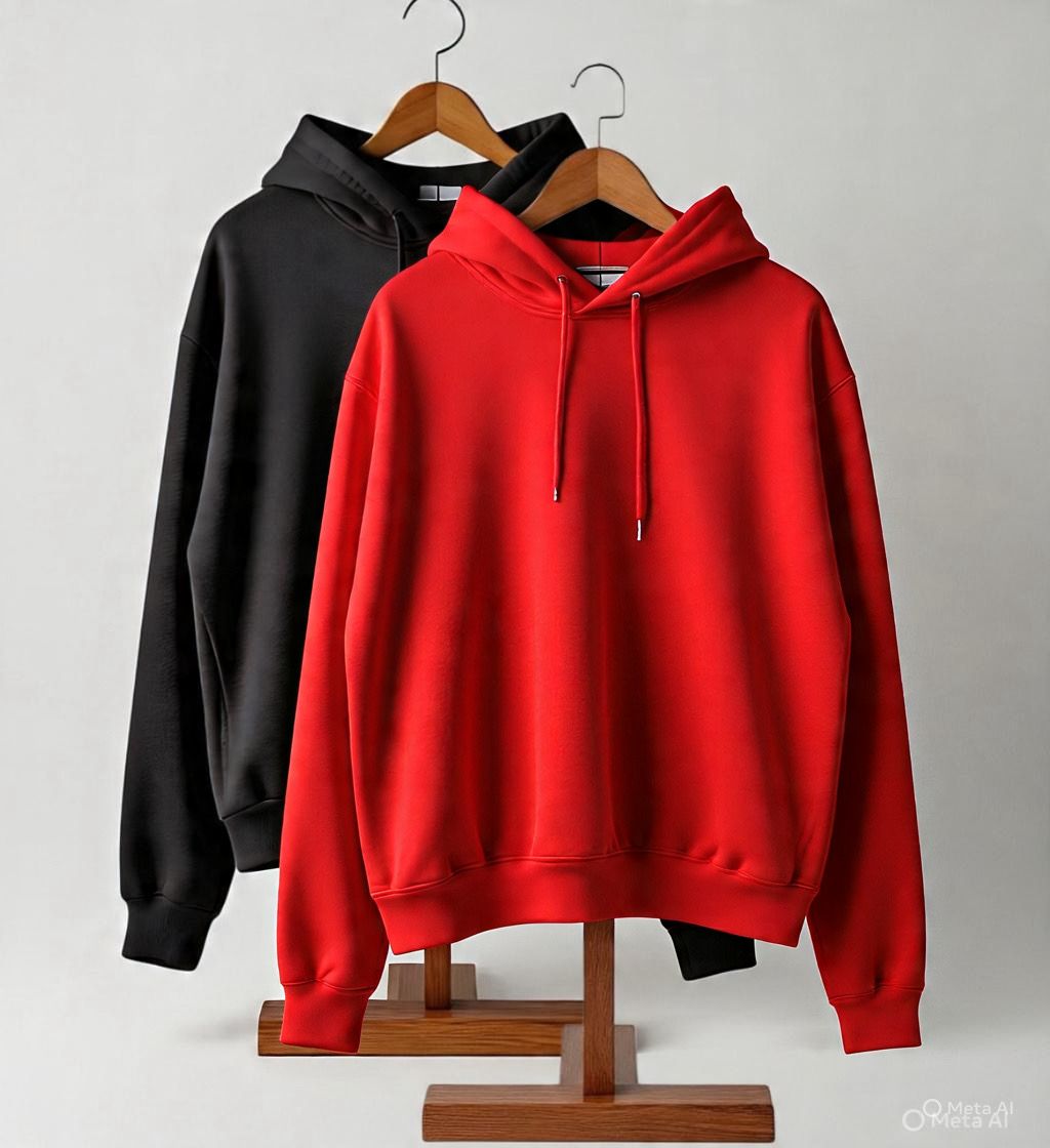 Combo of two Stylish solid Hoodies unisex best for winters (black, and red)