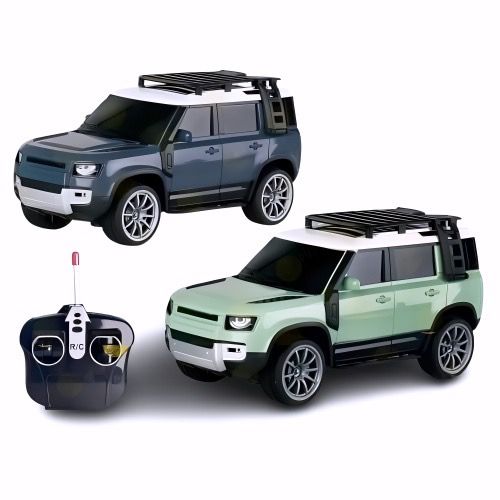Remote Control Defender Car - 4Wd High-Speed Off-Road Rc Car With Led Lights, Rechargeable Battery, And All-Terrain Tires, Multicolor
