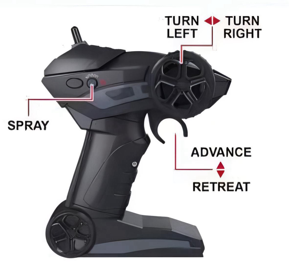 Remote Control Car For Kids With Mist Smoke Effect 2 Wd Monster Truck Rock Crawler Climbing Rc Toy Vehicle Car For Boys And Girls-Black