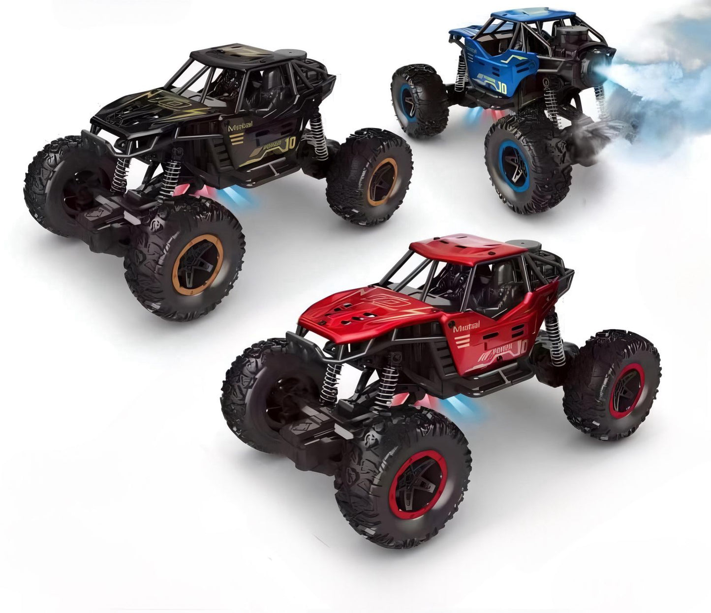 Remote Control Car For Kids With Mist Smoke Effect 2 Wd Monster Truck Rock Crawler Climbing Rc Toy Vehicle Car For Boys And Girls-Black