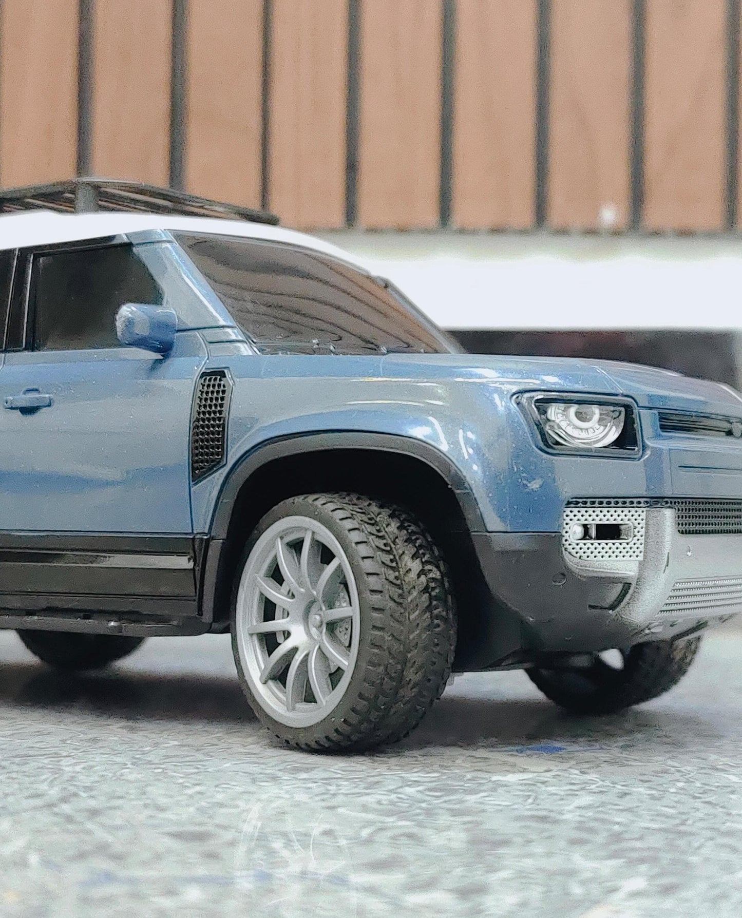 Remote Control Defender Car - 4Wd High-Speed Off-Road Rc Car With Led Lights, Rechargeable Battery, And All-Terrain Tires, Multicolor