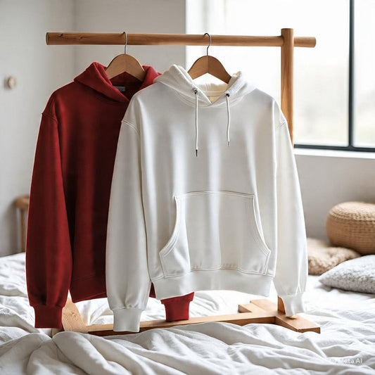 Combo of two Stylish solid Hoodies unisex best for winters (red, white)