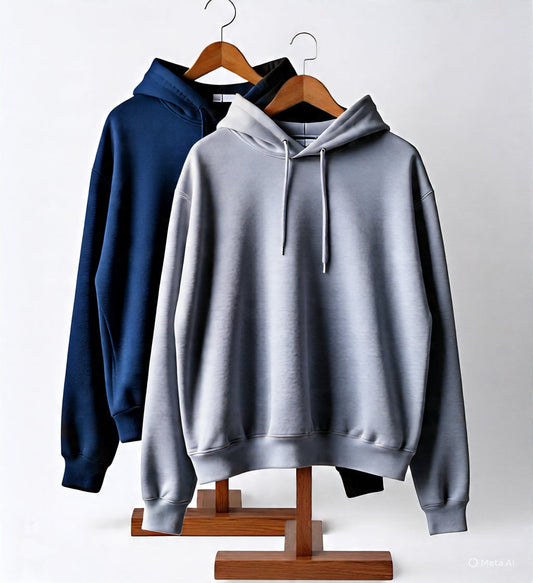 Combo of two Stylish solid Hoodies unisex best for winters (grey, blue)